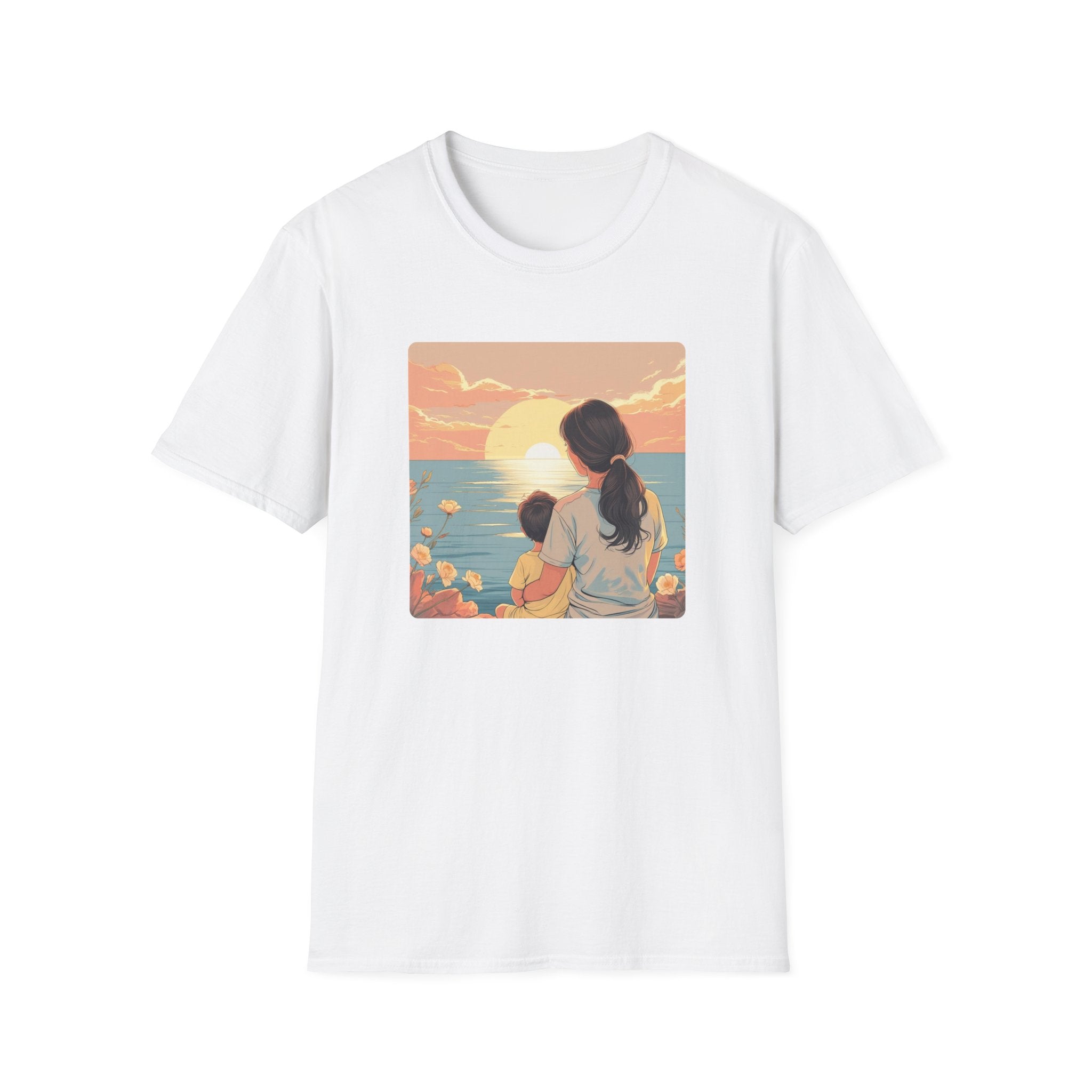 Mother And Child Watch The Sunrise