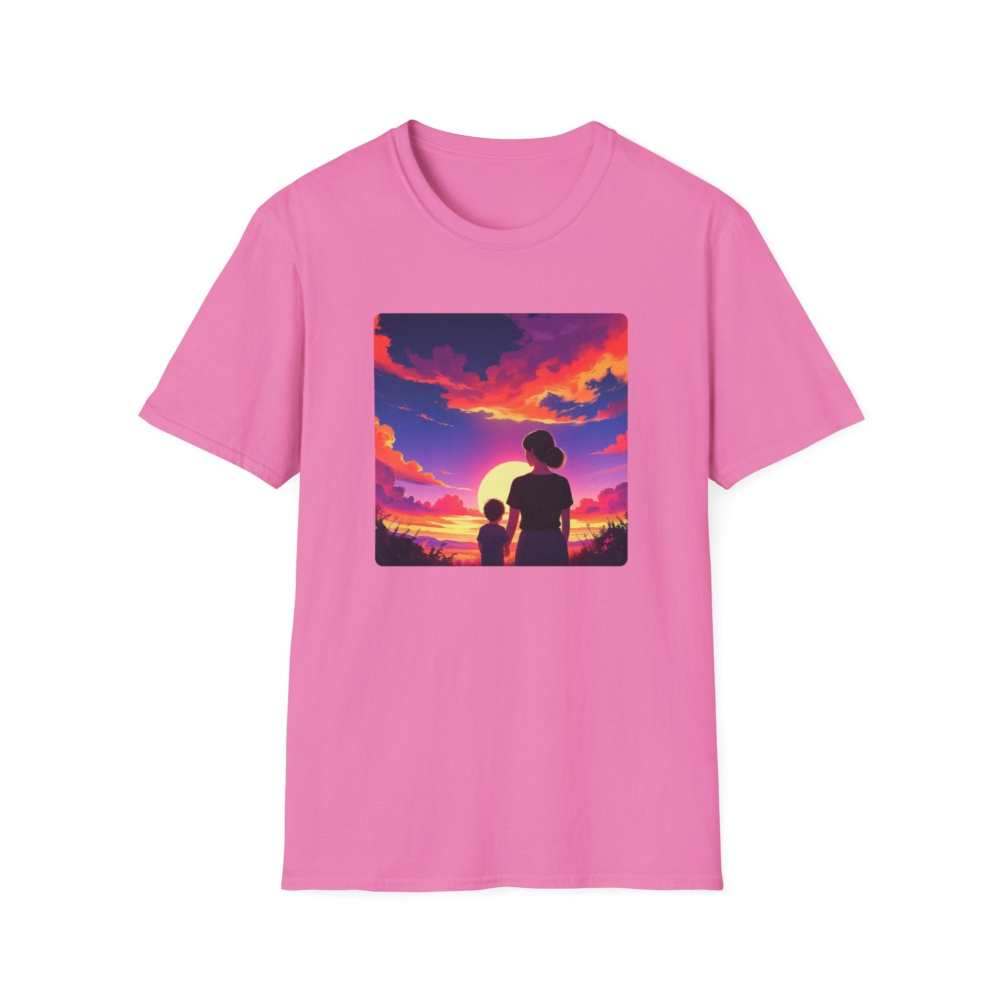 Mother And Child And The Sun Setting