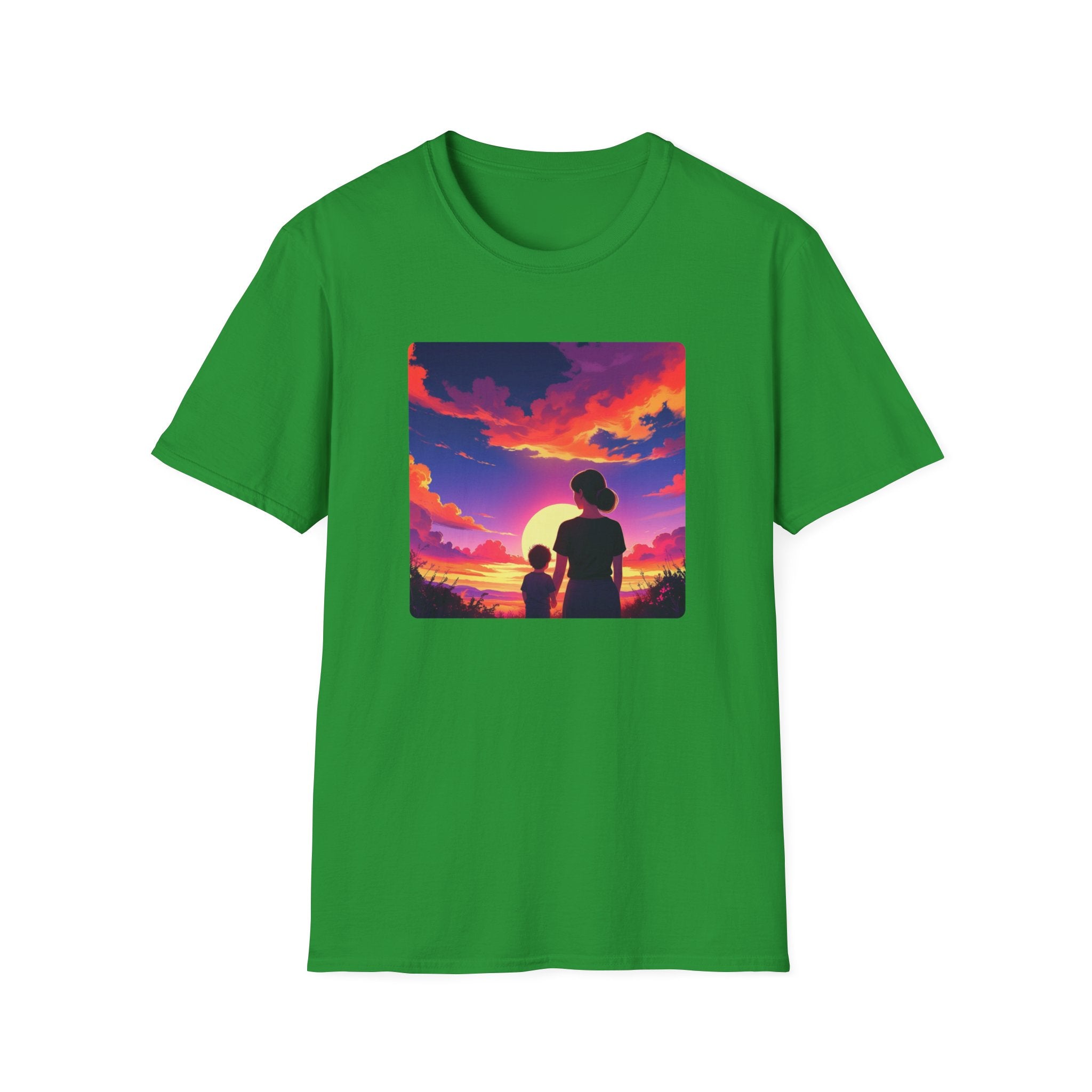 Mother And Child And The Sun Setting