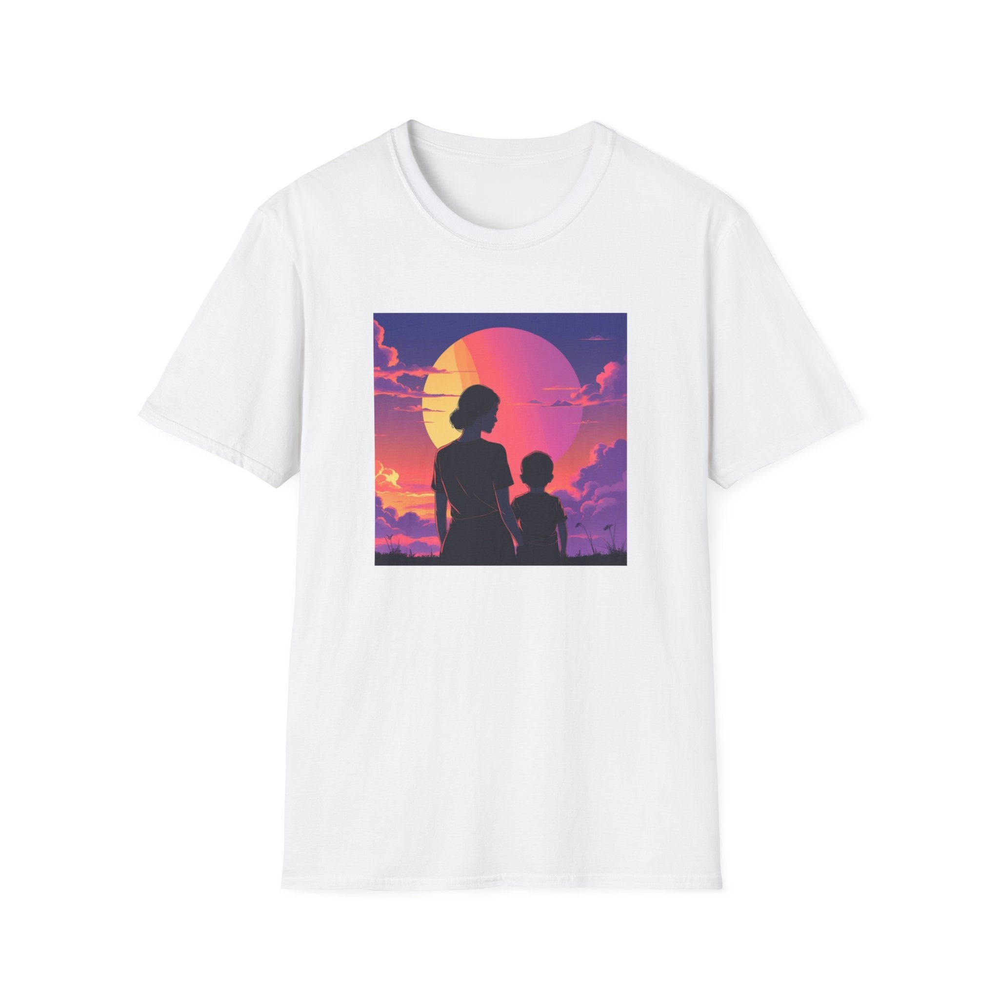Mum And Child Watch The Sunset