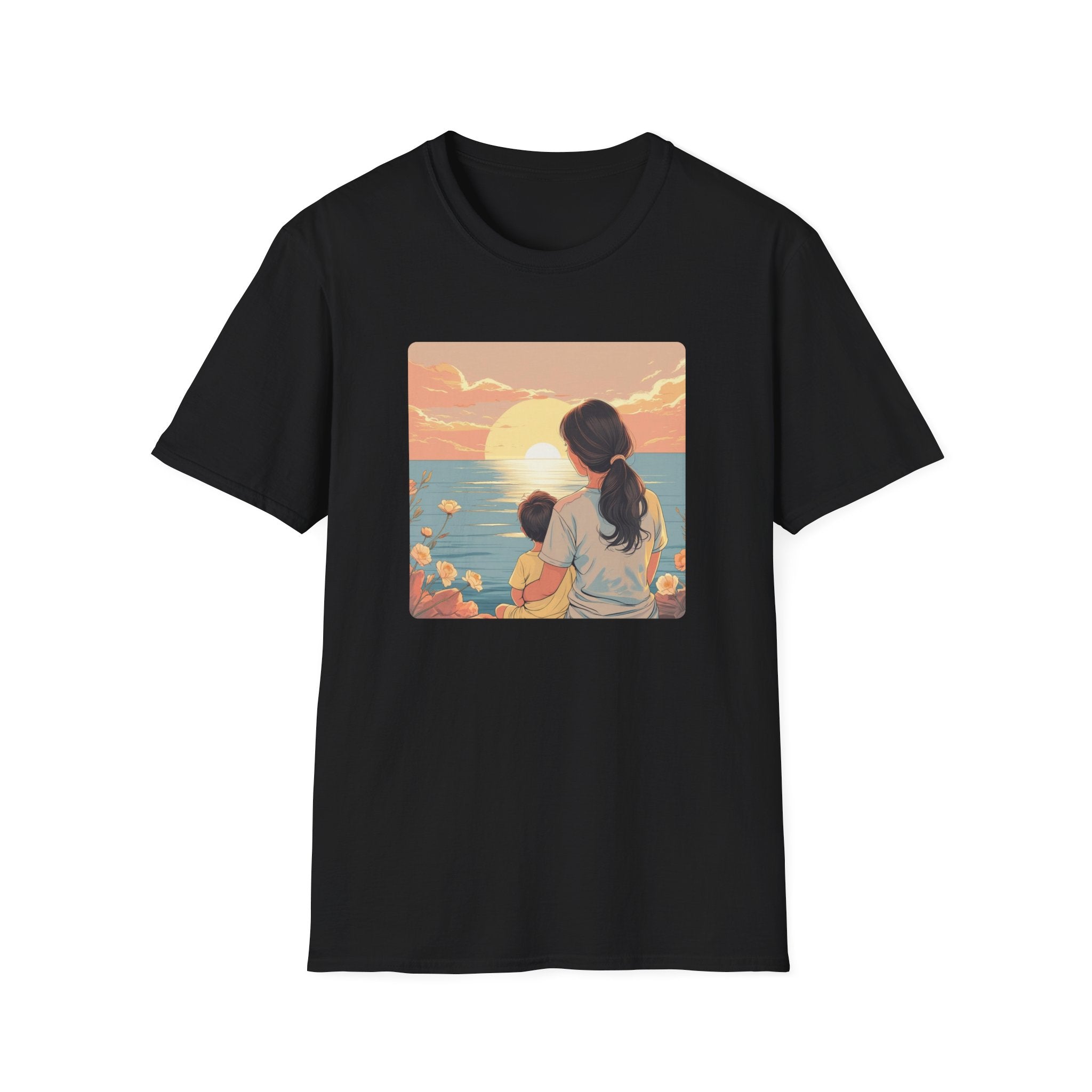 Mother And Child Watch The Sunrise