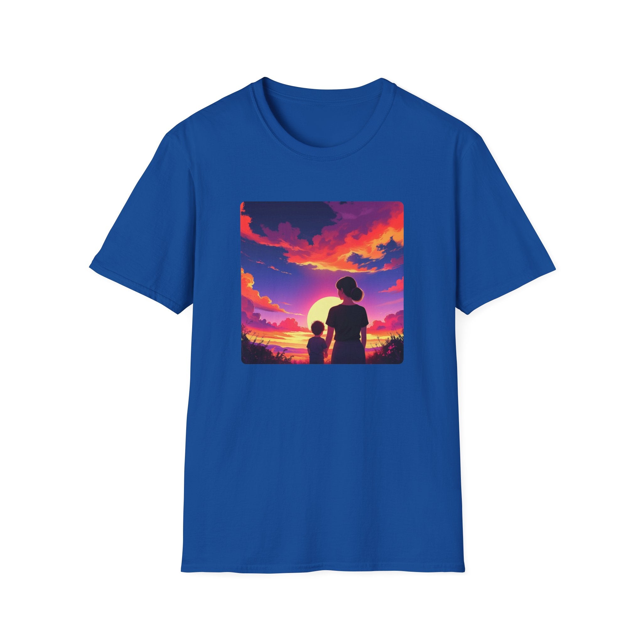 Mother And Child And The Sun Setting