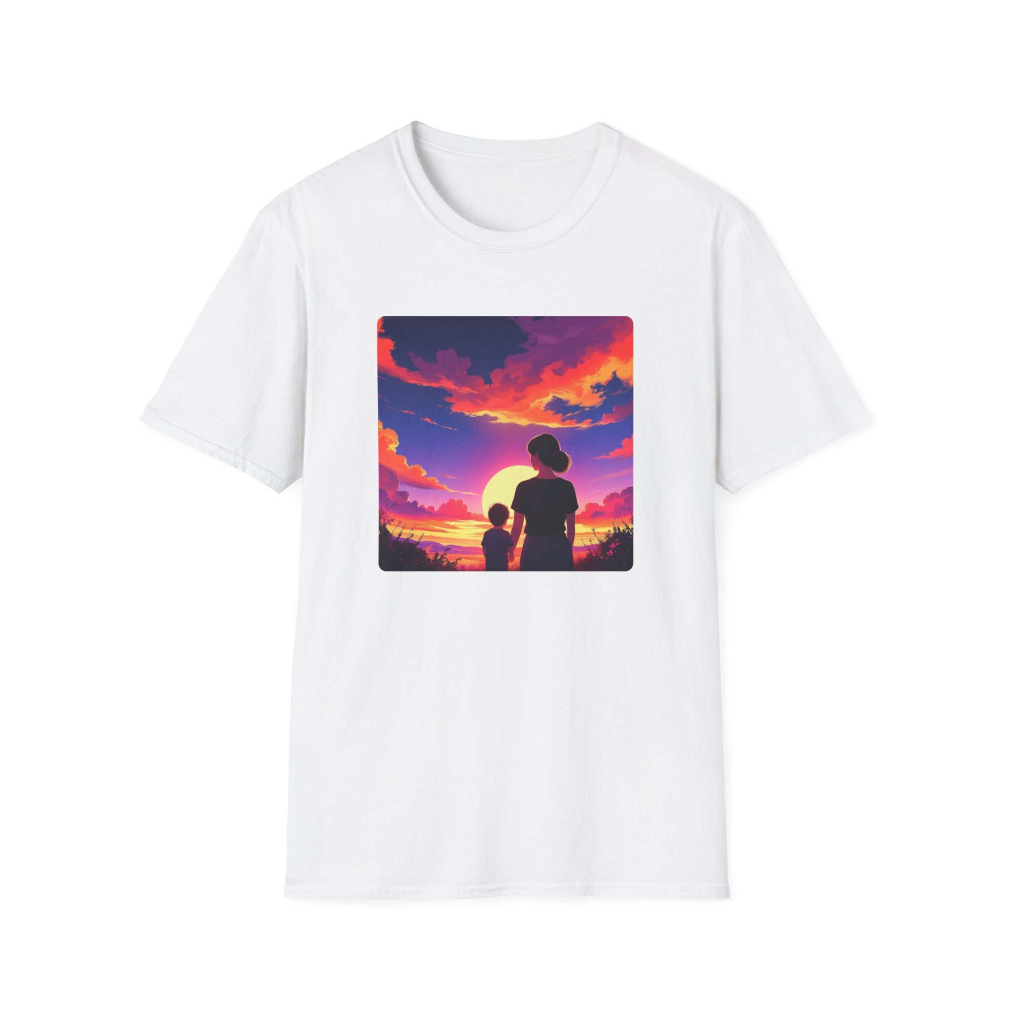 Mother And Child And The Sun Setting