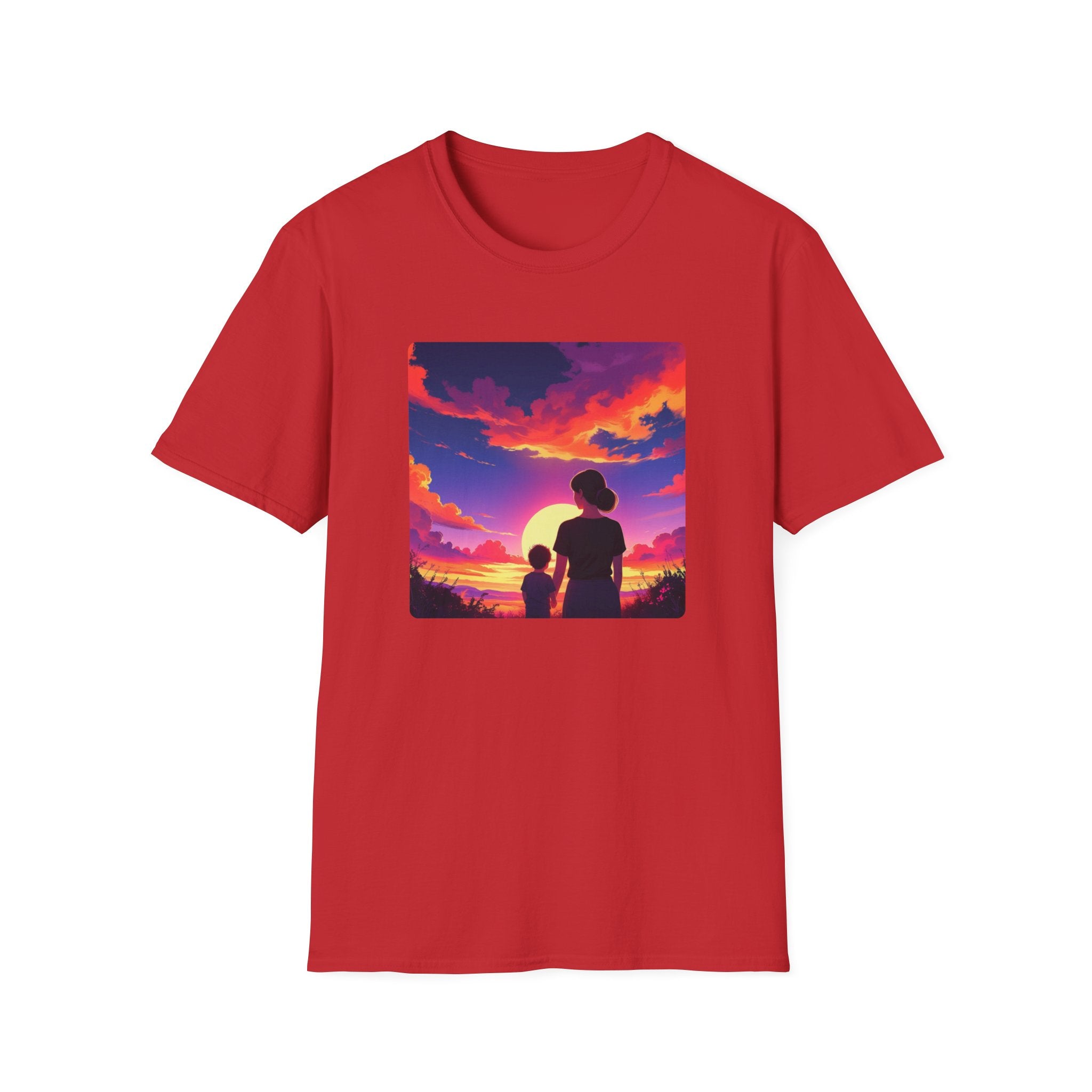 Mother And Child And The Sun Setting