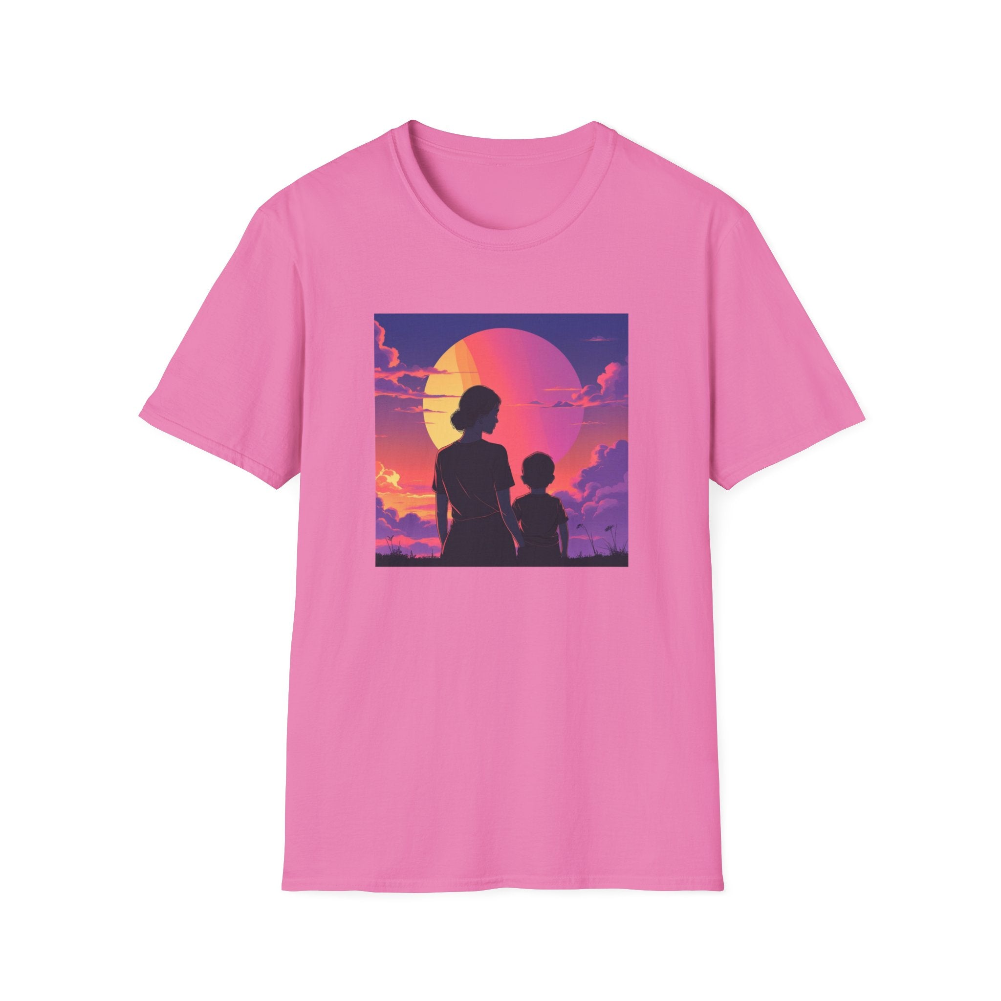 Mum And Child Watch The Sunset